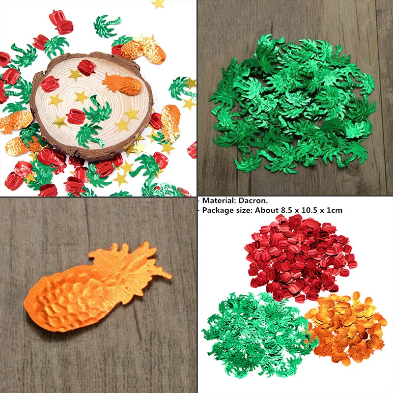 15 г/пакет Пластиковые Блестки кокосовое дерево ананас посуда Гавайское