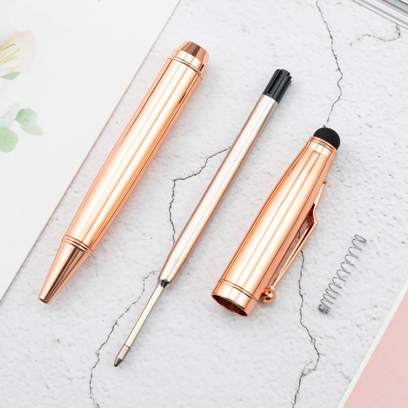 metal rose gold ballpoint pen multi functional pens stylus pen for phone ipad personalized gift business office accessory pens free global shipping