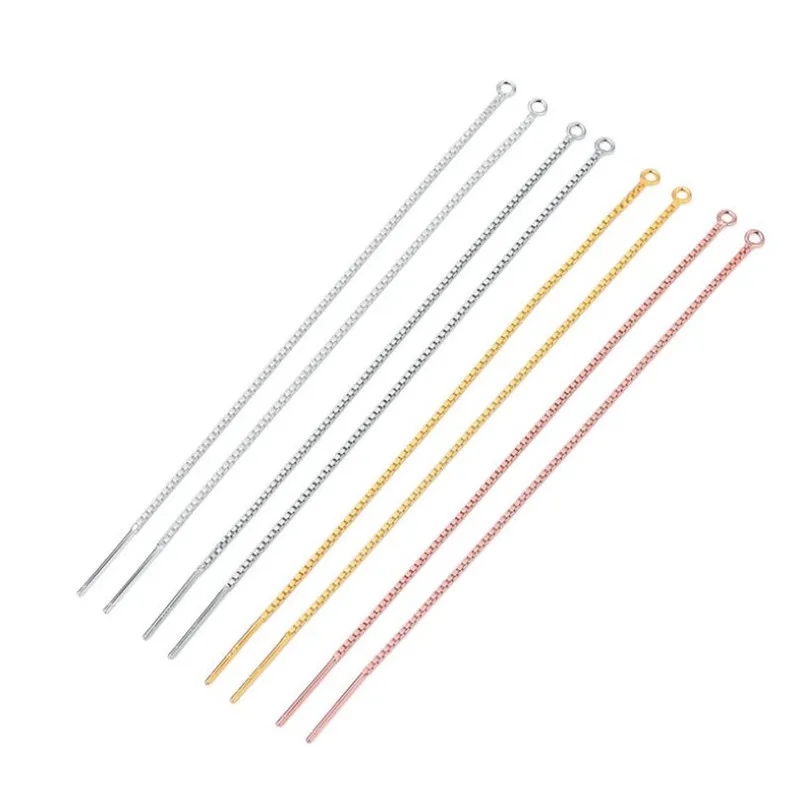 

1 шт. 90 мм 925 Серебро Золото Длинная кисточка, цепочка уха линия Подвески для изготовления ювелирных изделий DIY серьги аксессуары для резьбы