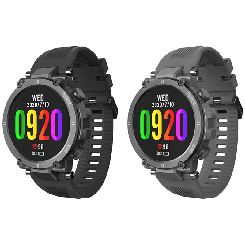 

Kospet 2 Pcs Raptor Smart Watch 1.3-Inch Contact Screen Smart Watch Supports 20 Sports Modes, Black & Gray