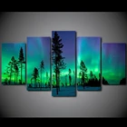 5 панелей Аврора Реалис лесной пейзаж Картина на холсте настенное искусство домашний декор модульные картины плакаты и принты для гостиной