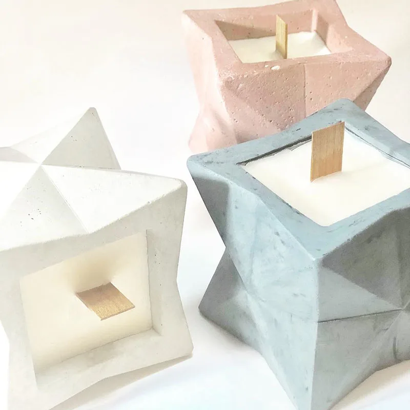 

Geometric shape candle cup mold Concrete Planter Molds Cement Concrete Candle Vessel Molds DIY Wax Candle Holder Molds