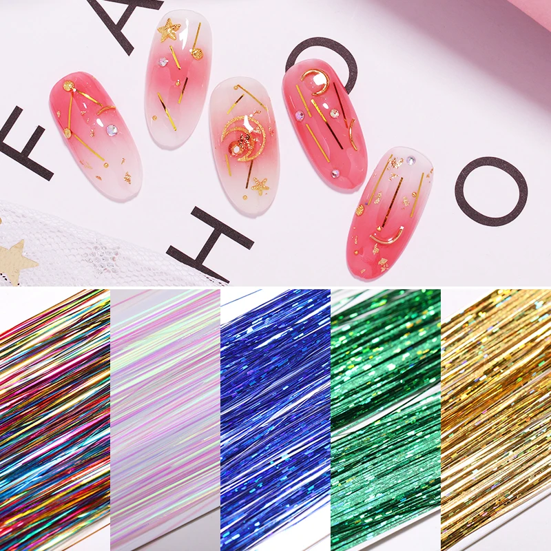 1 сумка для ногтей Gracile Silk Красочные смешанные цвета зеленый золотой розовый