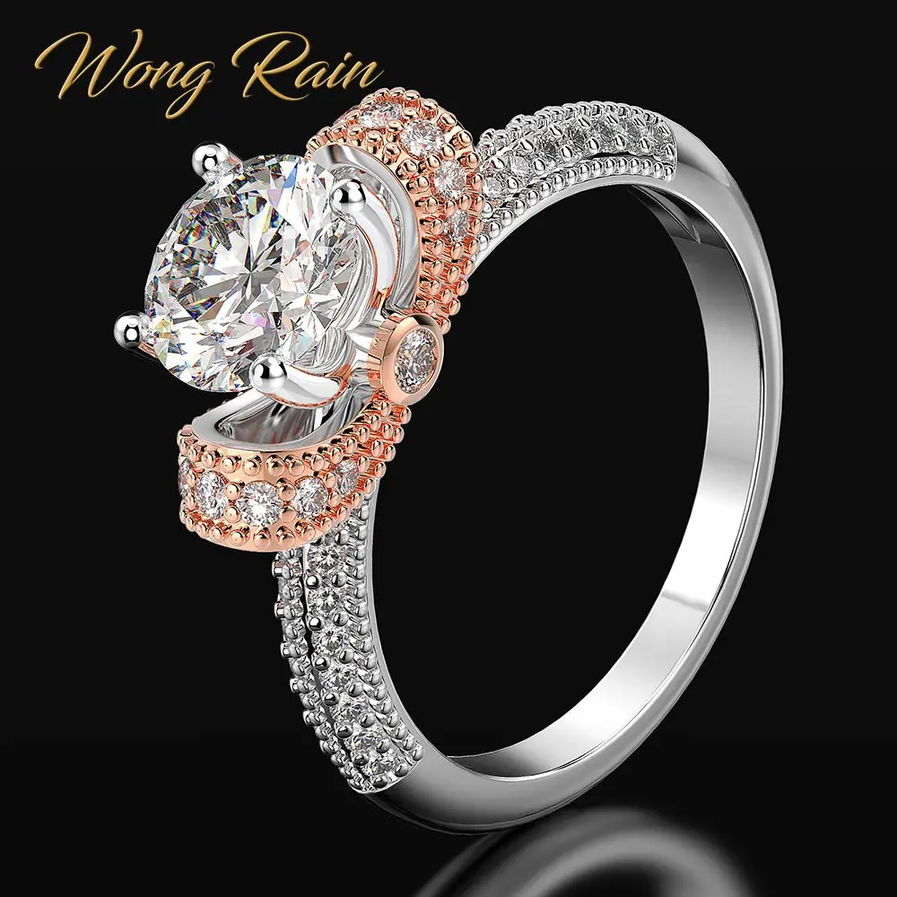 Wong Rain модное кольцо из искусственного драгоценного камня 100% дюйма с