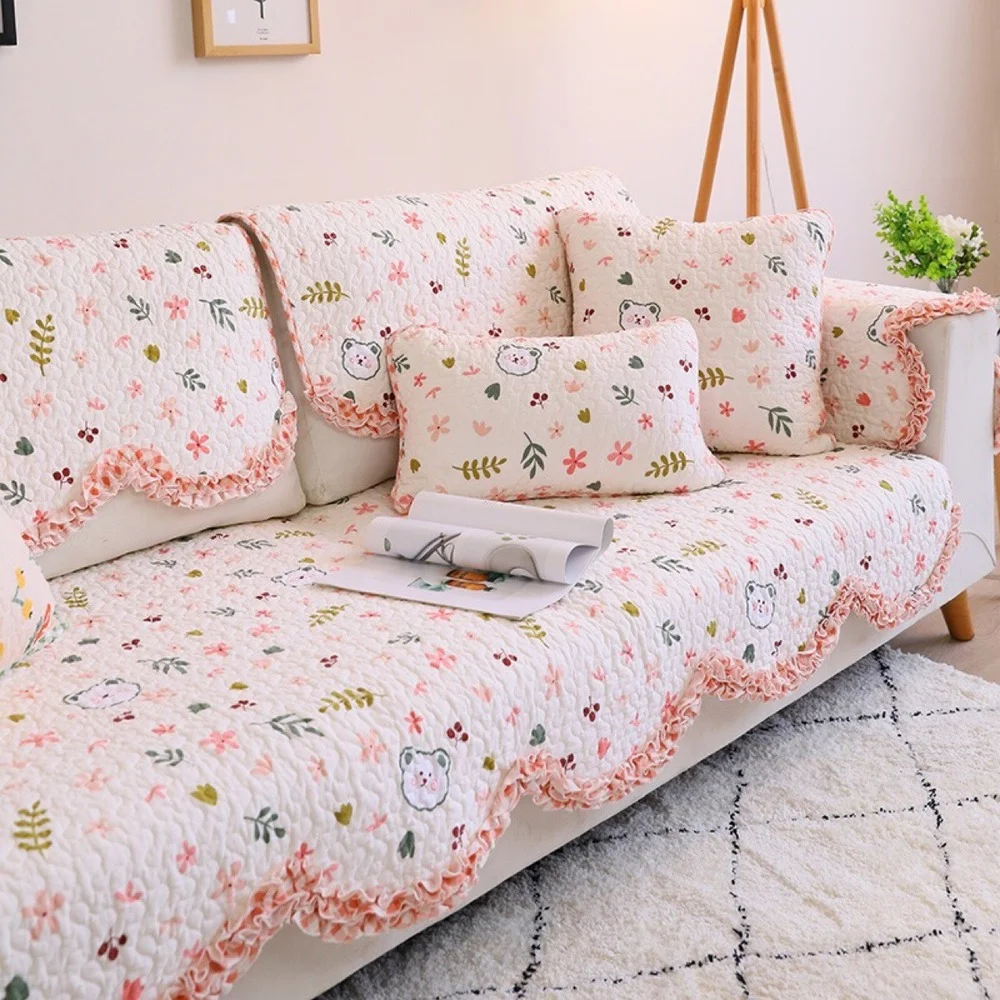 Корейский саржевый Хлопковый чехол для дивана тканевое моющееся полотенце