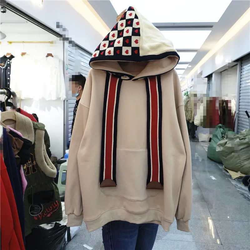 

SuperAen модный кашемировый свитер с капюшоном для женщин; Сезон осень-зима; Утолщенные Свободные повседневные пуловеры