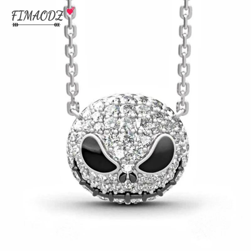 Модное ожерелье с черепом FIMAODZ Кошмар перед Рождеством панк Хрустальная цепочка