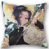 anime kochou shinobu pillow covers cases cotton linen zippered square decorative pillowcase outdoorofficehome cushion 45x45cm