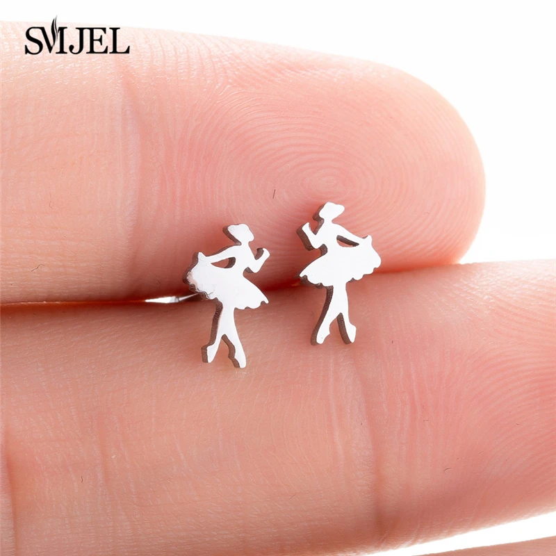 Женские серьги-гвоздики SMJEL из нержавеющей стали серьги с картой Луной стрекозой