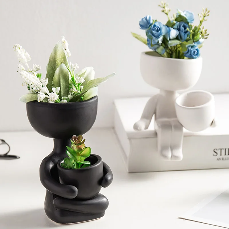 Strongwell Скандинавская Керамическая кукла маленький цветочный горшок креативная