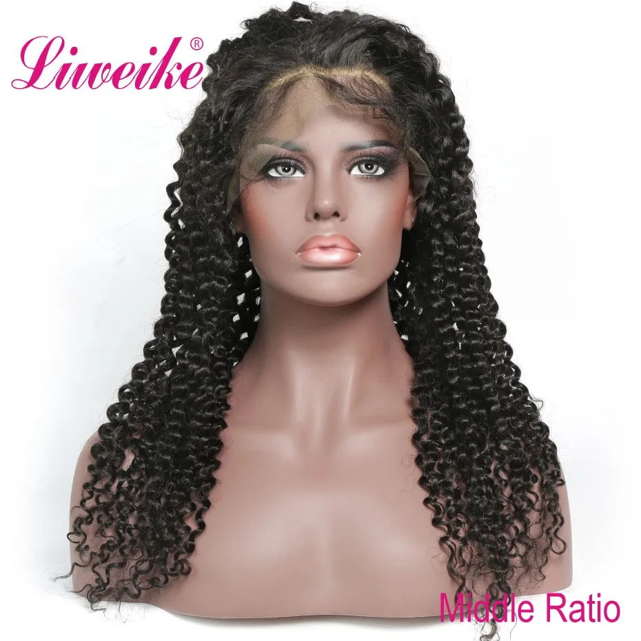 Парик Liweike с глубокими вьющимися волосами на полной сетке бразильские