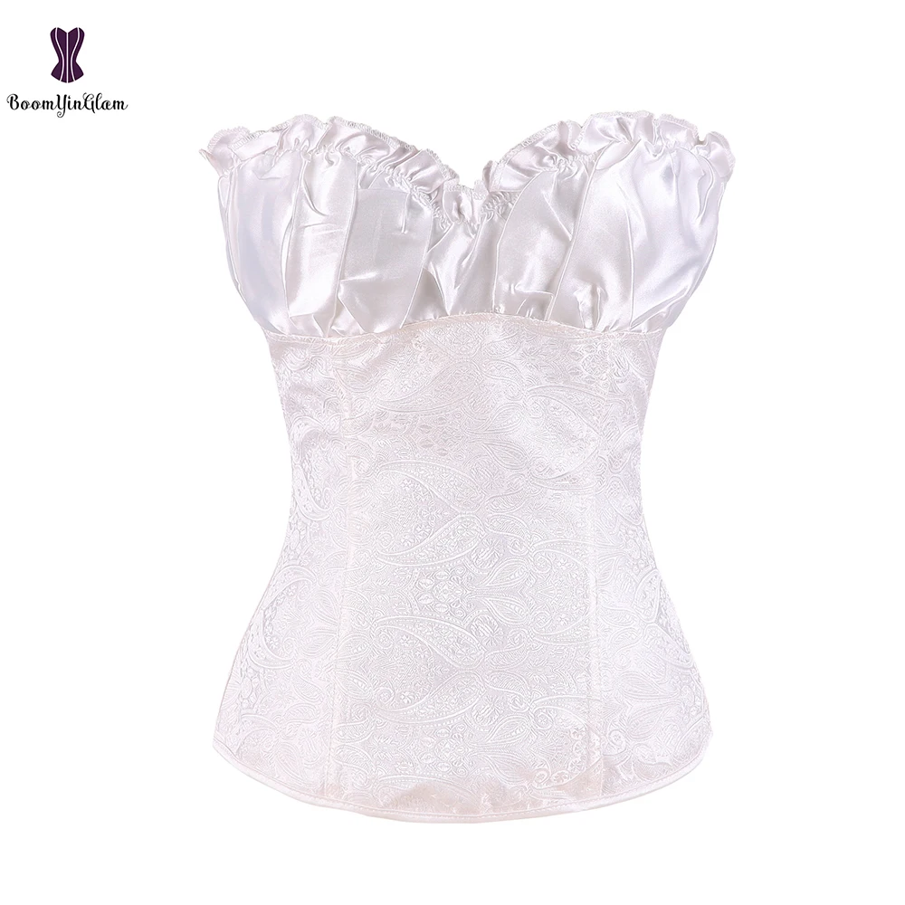 Атласные стропы с оборками и боковой застежкой молнией Корсеты цветочным