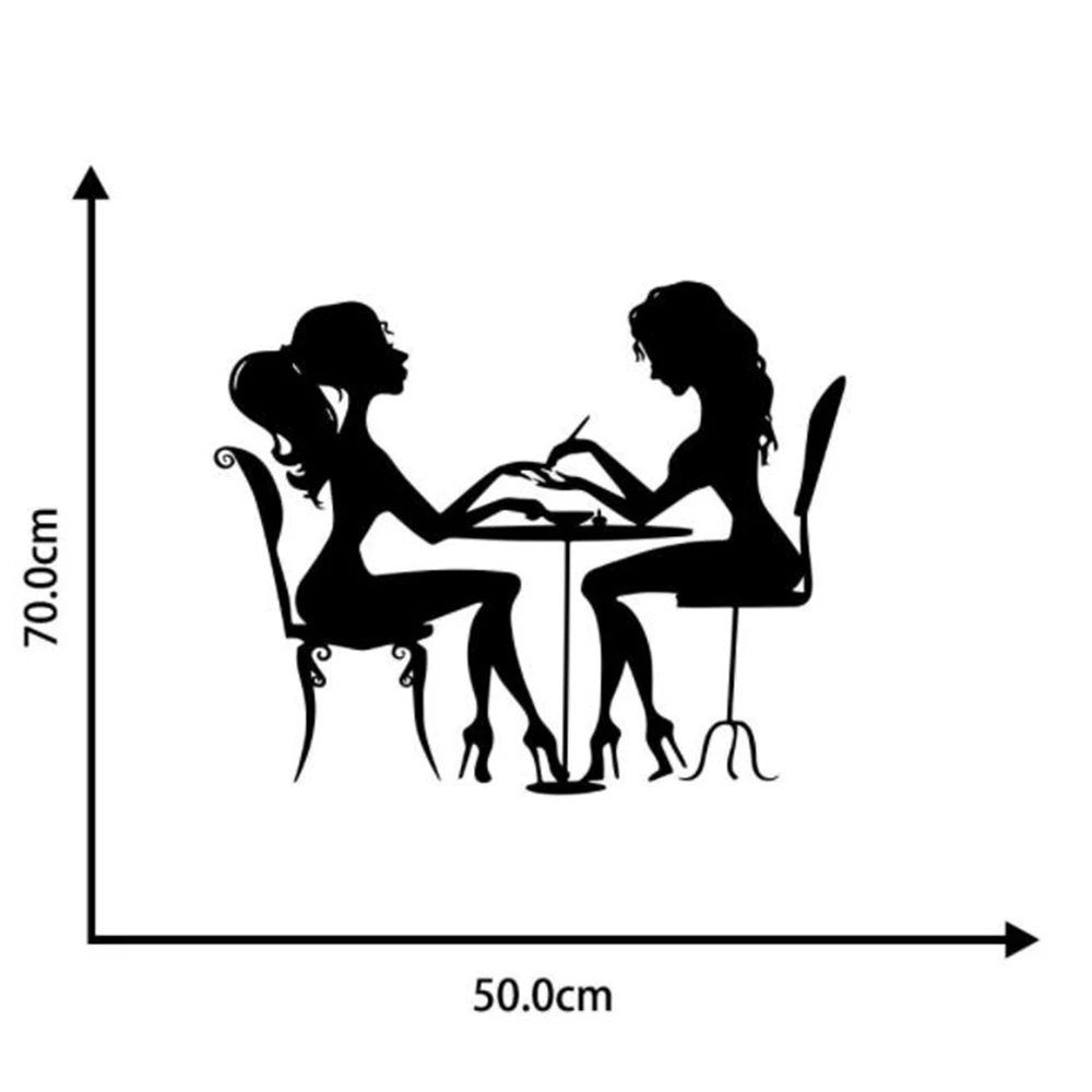 Настенные виниловые наклейки для девочек и женщин маникюрного магазина дивана |