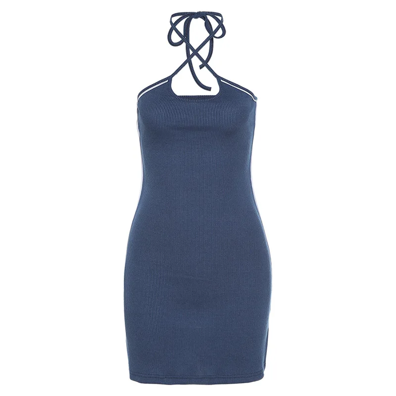 

Women's Mini Dress Split Halter Dresses Bodycon Solid Color Slim Dress Sexy Breast Wrap Buttocks Party Club Holiday Streetwear