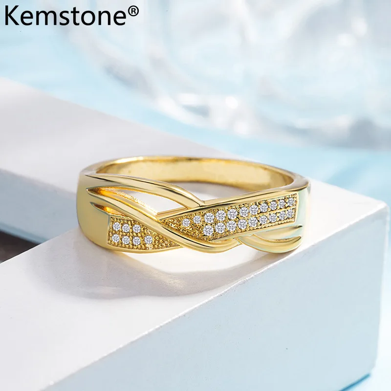 Kemstone Creatived Engagemnet кольцо медь золото посеребренное кольцо для женщин ювелирные изделия подарок