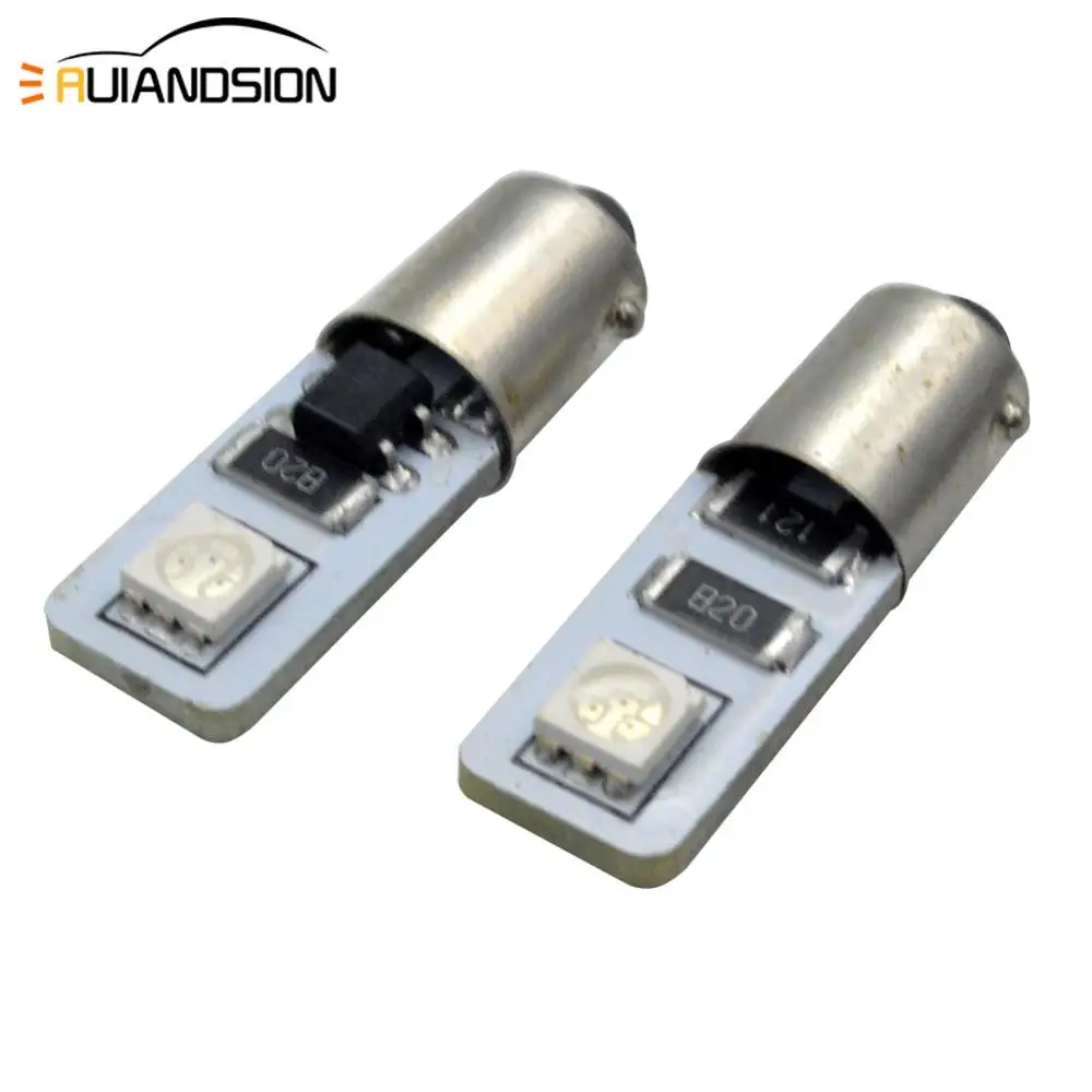 Canbus 2 шт. BAX9S светодиодный AC12V светильник H6W 5050SMD Ламповые индикаторы Внутреннее освещение без ошибок светодиодный автомобильный светильник автолампа Янтарный