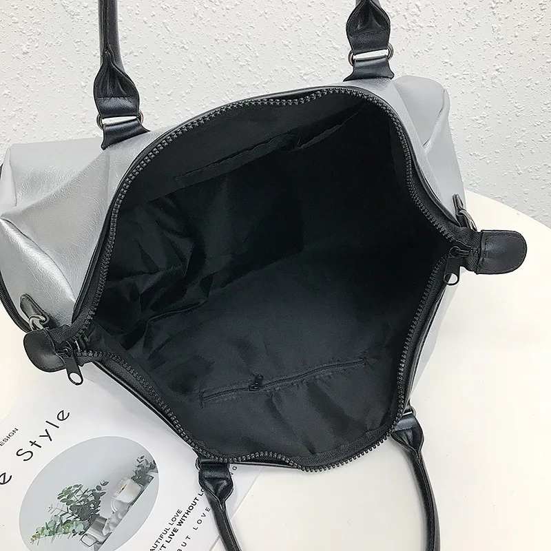 Stripe Decor Waterproof Large Capacity Oxford Travel Bag Unisex Zipper Fitness Gym Handbag Shoulder Messenger Bag Duffle Luggage