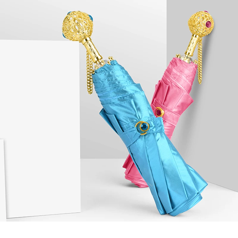 Роскошный креативный складной зонт для Suns женский красочный защиты от солнца