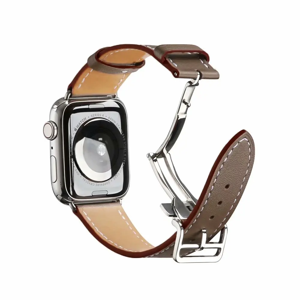 41mm 45mm Leather Loop for iWatch 42mm 38mm For Apple Watch Band SE7 6 5 4 3 2 1 Single Tour Deployment Buckle Strap 40mm 44mm | Наручные