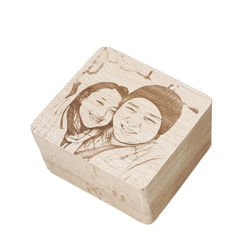 Заводной фотоподарок ручной работы Музыкальная шкатулка с гравировкой на заказ