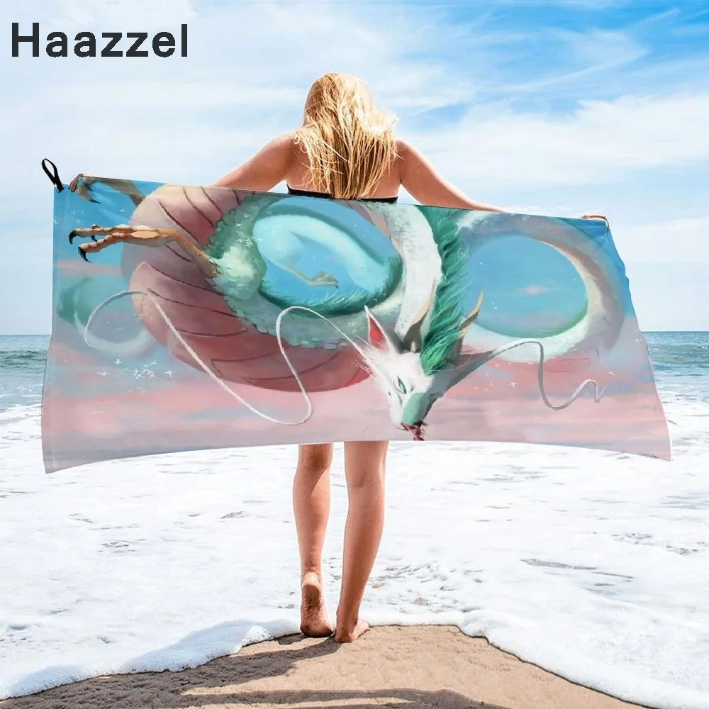 Банное полотенце из микрофибры с рисунком аниме пляжное женская шелковая