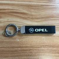 auto leather keychain alloy key ring exquisite printing for opel astra h j g corsa d insignia vectra c d antara car accessories