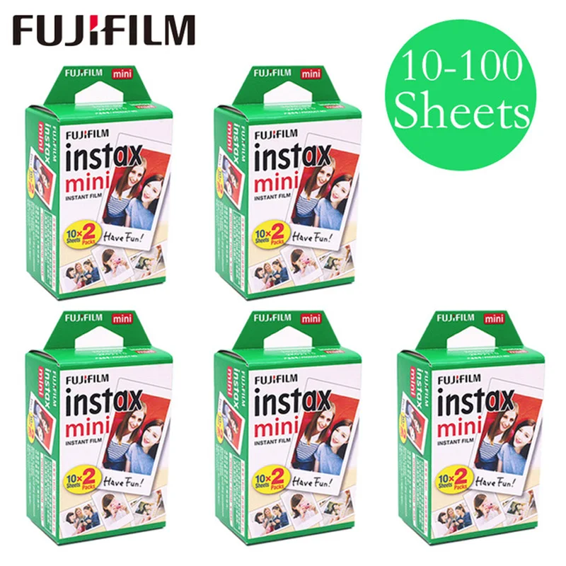 20-100 листов белая пленка для Fuji Instax Mini Фотобумага набор для моментальных фотоснимков для ЖК-дисплея с подсветкой Fujifilm Instax Mini 8/9/25/90/фотоаппаратов моментальной печати 7s