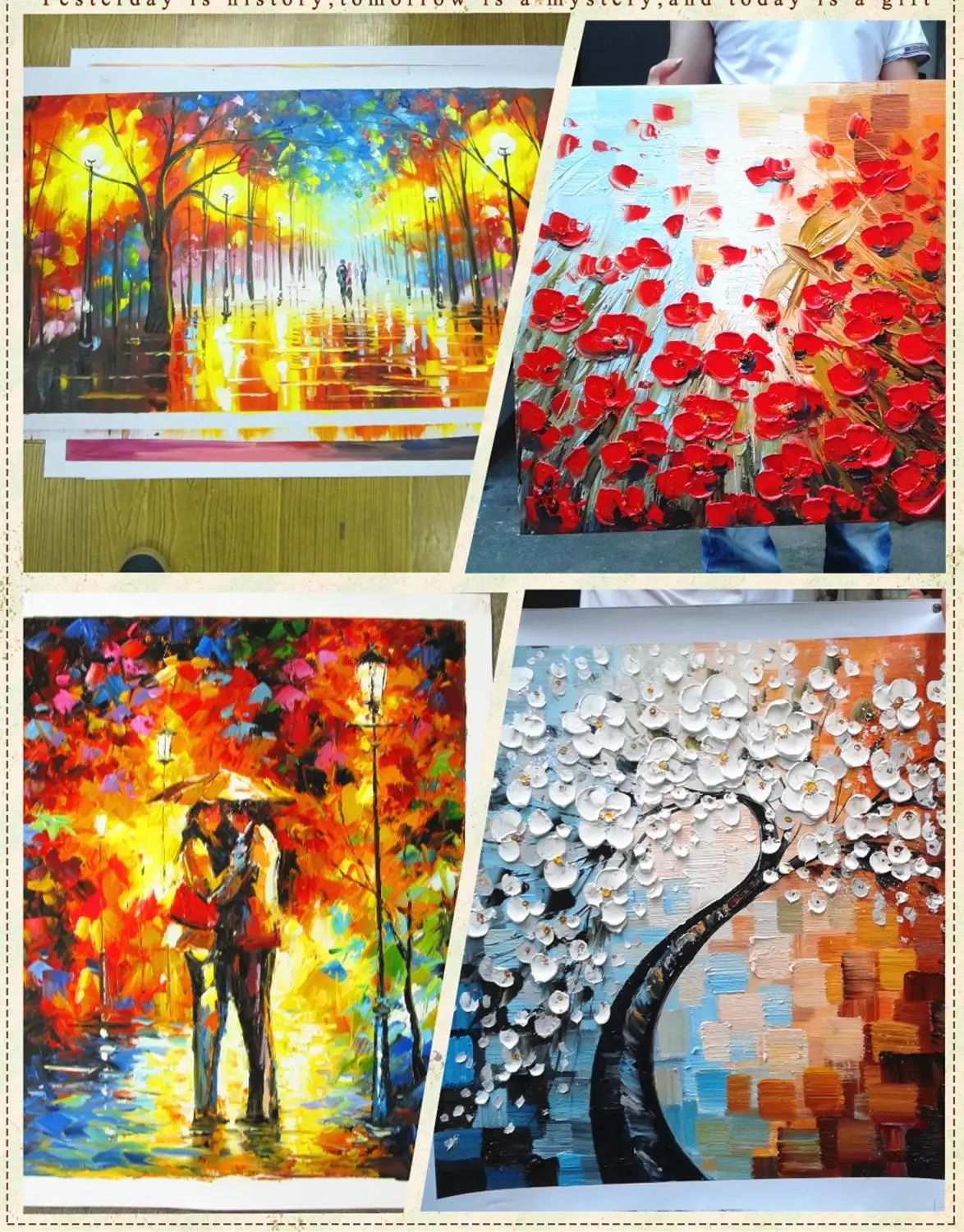 Ручная роспись маслом на холсте 4 предмета абстрактная фотография Современный