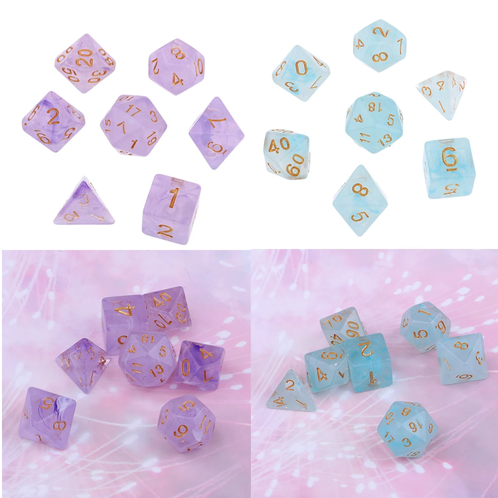 14 шт многогранные кости набор Семья 4 Die 6 игра игральные для игры TRPG D &