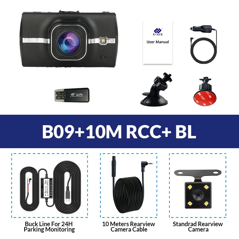 E-ACE Автомобильный видеорегистратор с gps трекером, видеорегистратор Full HD 1080 P, видеорегистратор ADAS LDWS, камера ночного видения, Автомобильный регистратор, видеорегистраторы
