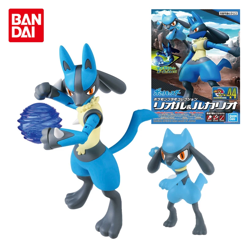 

Оригинальные подвижные аниме экшн-фигурки Bandai Pokemon Lucario Riolu в сборе, игрушки для мальчиков и девочек, рождественский подарок