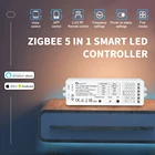 G светодиодный opto Zigbee 3,0 DC12-54V 5 в 1 RGBCCTRGBWRGB CCTдиммер Светодиодный контроллер полосы совместим с APPVoiceRF пультом дистанционного управления