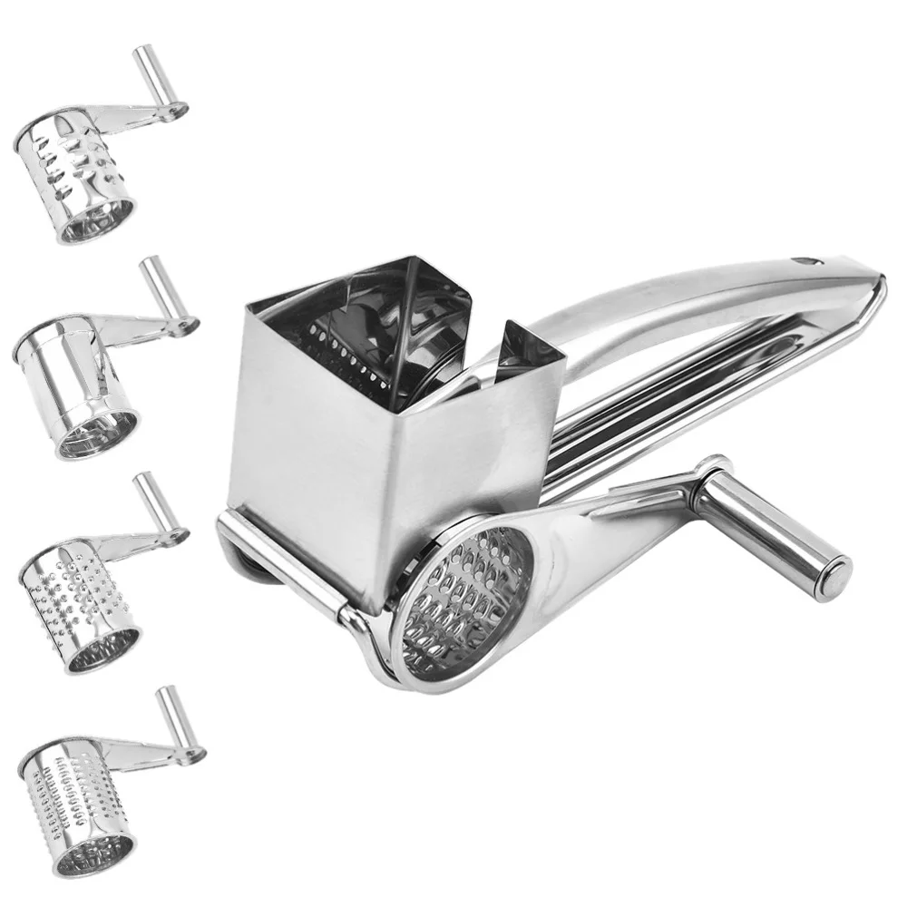 

1 Set Manual Rotary Cheese Graters Nuts Graters Kitchen Graters (Silver)