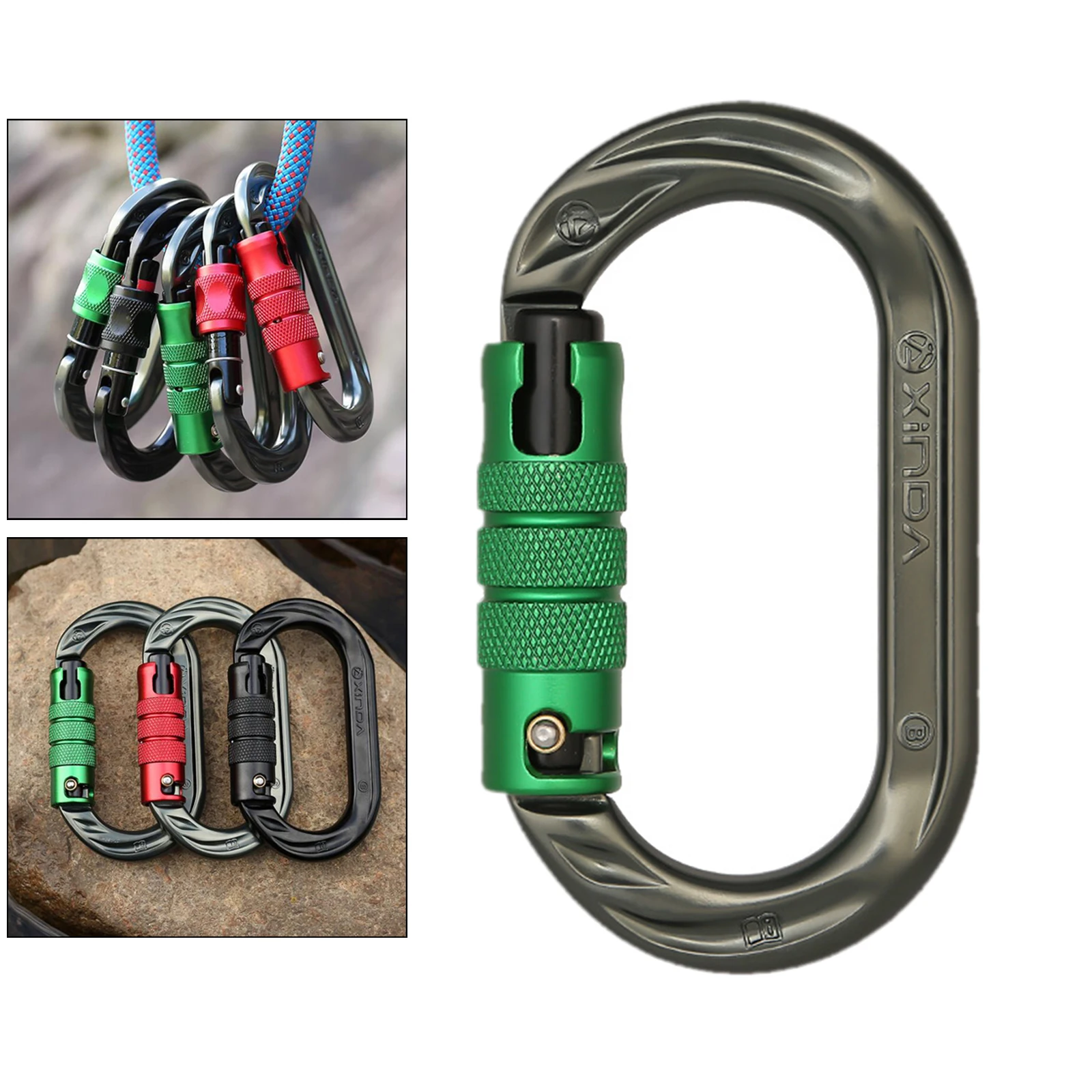 rock climbing carabiner 24kn o shape climbing buckle lock safety lock outdoor camping climbing rappelling canyoning equipment free global shipping