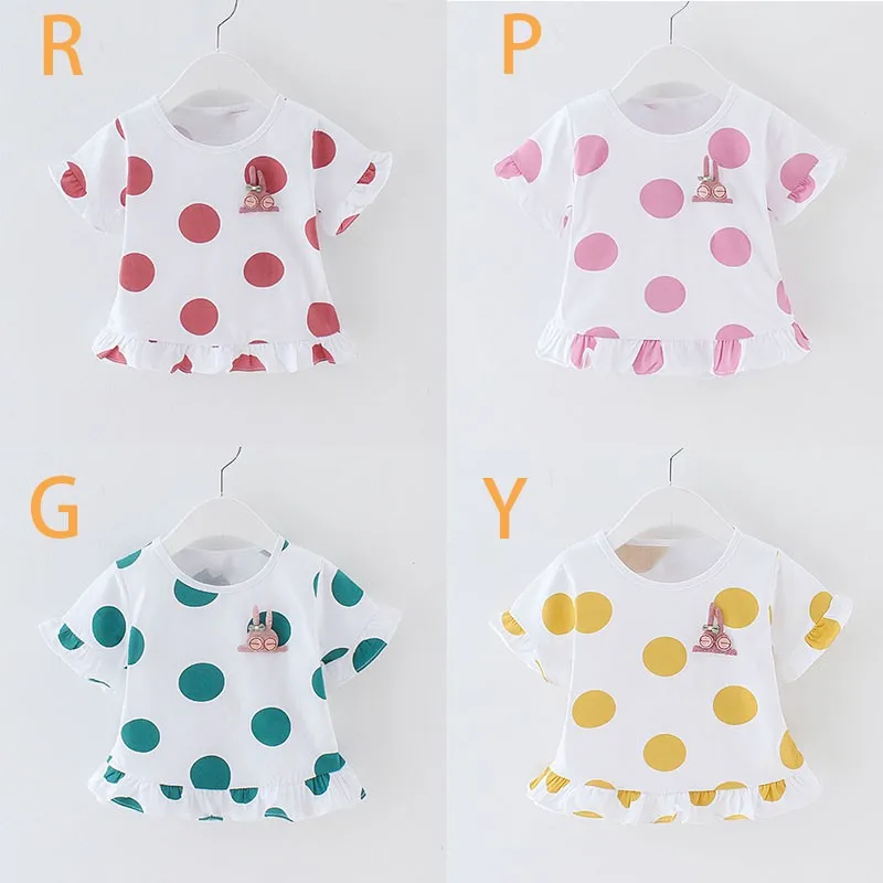 Футболка детские летние хлопковые топы с принтом для девочек блузка