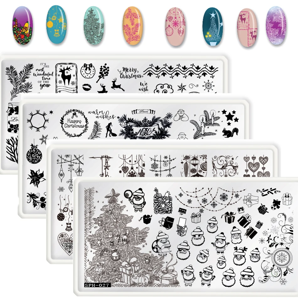 

12.5X6.5CM Christmas Plate Nail Art Stamping Christmas Plate Manicure Stencil Polish Gel Nail Stamping Plates Nail Art Image,JH1