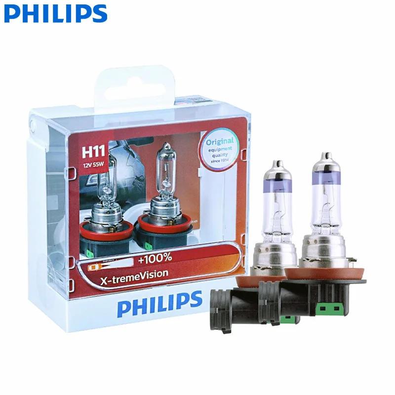 Philips X treme Vision H11 12 В 55 Вт лампа для автомобиля 12362XVS2 + 100% Новый светильник видения