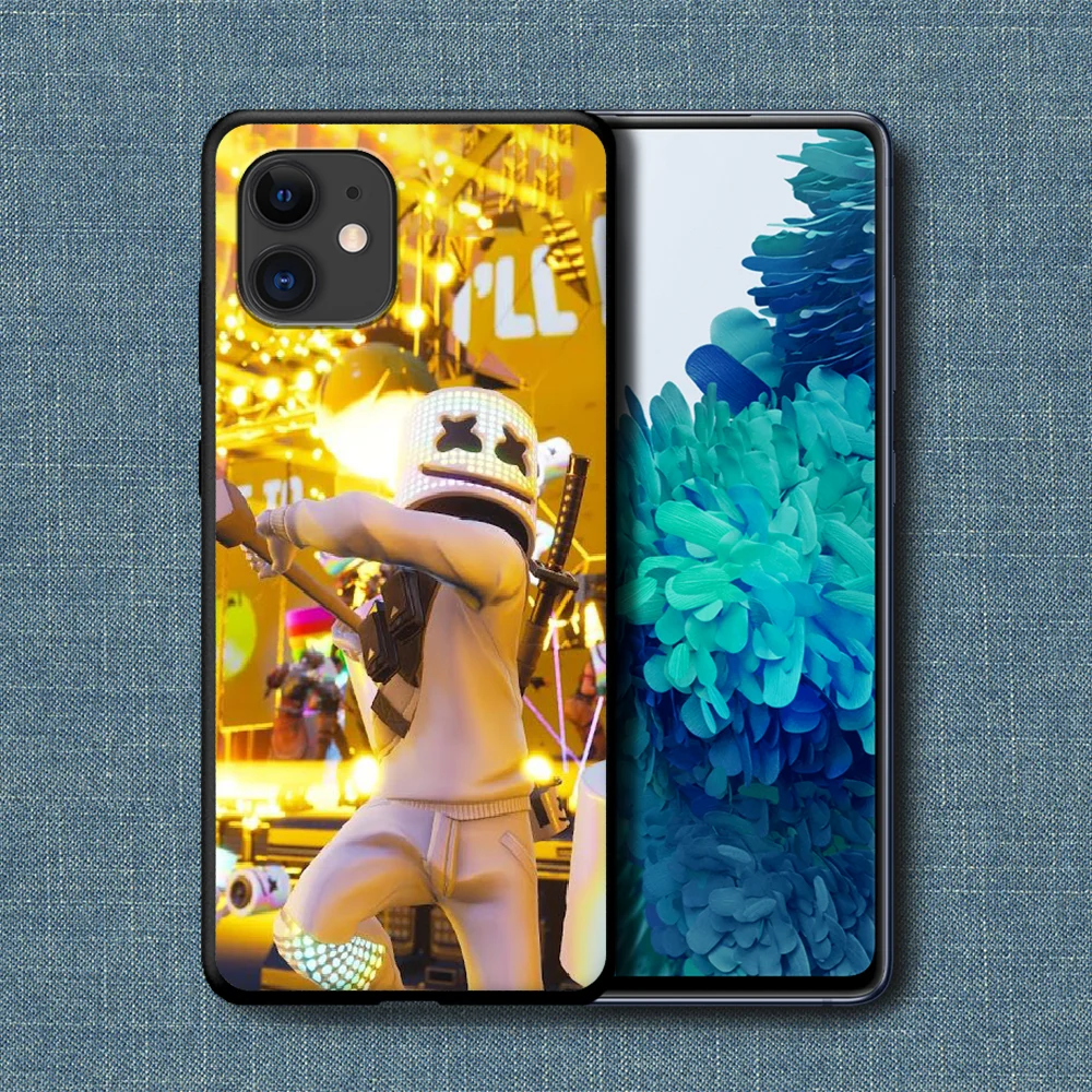 

DJ Marshmello Phone Case For iPhone 4 4s 5 5S SE 5C 6 6S 7 8 Plus X XS XR 11 12 Mini Pro Max 2020 black Coque Trend Hoesjes 3D