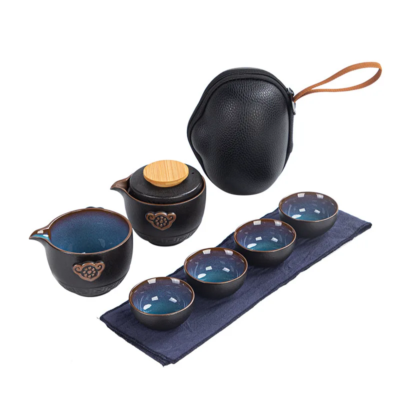 

Travel Portable Tea Set Kiln Change Express Cup Pot Set Portable Kung Fu Tea Set Porcelain Tea Ceremony Set Tea Utensils Bowl