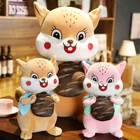hot new arrival 1pc cute squirrel holding acorn plush toy stuffed soft animal doll christmas birthday gift for kids girlfriend