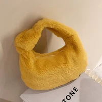 fashionable handbags for women winter plush croissant designer brand ladies shoulder bags casual hobos bag for girls sac a main