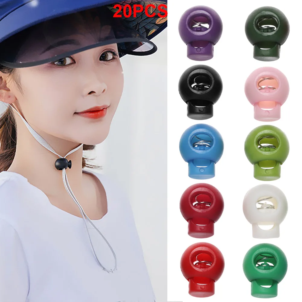 20Pcs New Multi-colors Plastic Stopper Cord Lock Bean Buttons Toggle Clip Apparel Shoelace Sportswear Sewing Fabric Accessories | Дом и сад