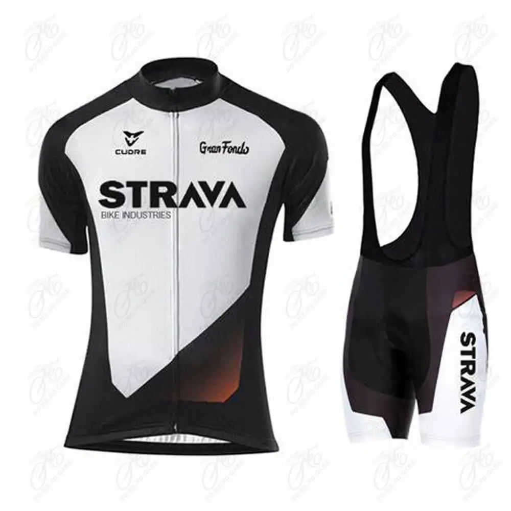 Новая Осенняя мужская Профессиональная команда STRAVA Велоспорт Джерси комплект