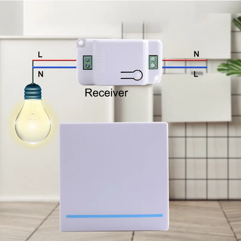 Светильник переключатель 1/2 Gang 433 МГц пуш-ап Беспроводной светильник РЧ пульт