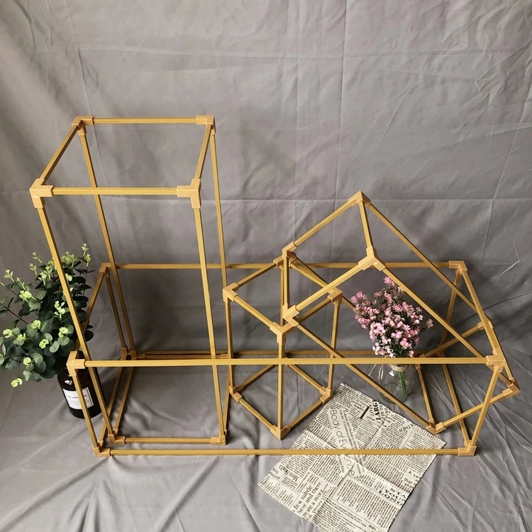 Ironwork-dispositivo floral geom&eacute;trico de carretera, caja de accesorios de boda, adornos, mesa de dise&ntilde;o floral, rectangular, gu&iacute;a de carretera-4
