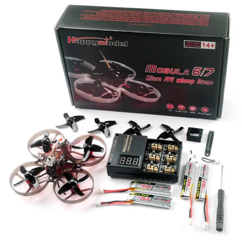

Гоночный Квадрокоптер Happymodel Mobula 7 75 мм Crazybee F3 Pro OSD 2S Bwhoop FPV, обновленный, совместимый с BB2 ESC 700TVL BNF