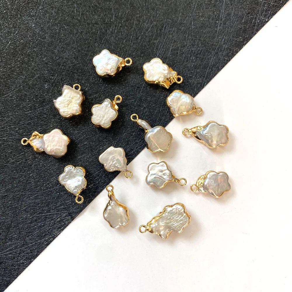 

Natural Freshwater Pearl Plum Blossom Pendant for DIY Fashion Jewelry Making Necklace Bracelet Earring Size 12x13-12x22mm