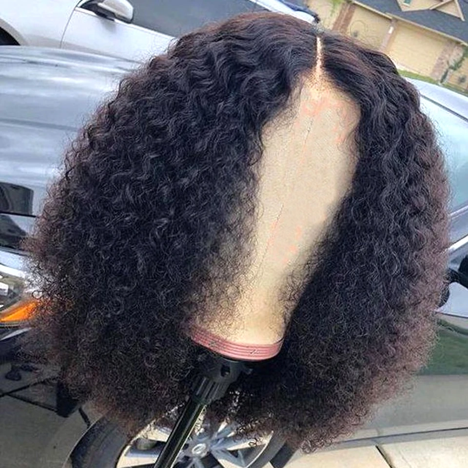 Монгольский афро кудрявый парик 180 плотность кружева передние человеческие