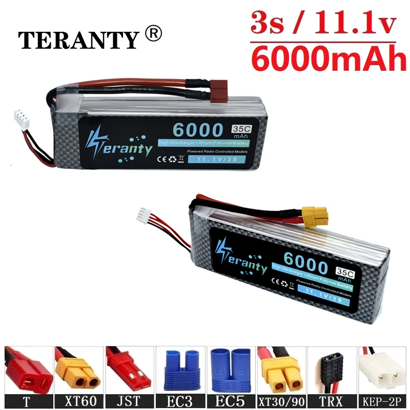 

High Power 11.1v 6000maH 35C Lipo Batterry For RC Drones Cars Boats Quodcopter Spare Parts 3s 5200mah 11.1v Rechargeable battery