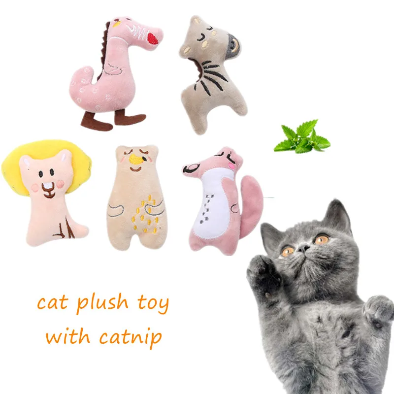 

Игрушка для домашнего животного милый Кот плюшевые игрушки животных со зверушками, Мультяшные игрушки забавные Интерактивная кошка Мятные...